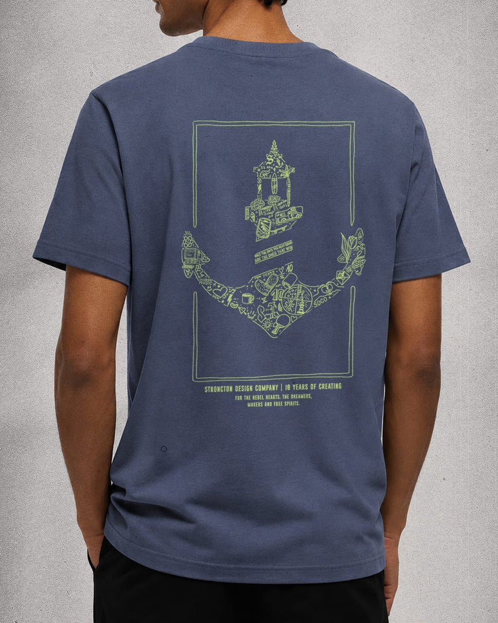 10 Years Crew Organic Shirt - Blue Grey