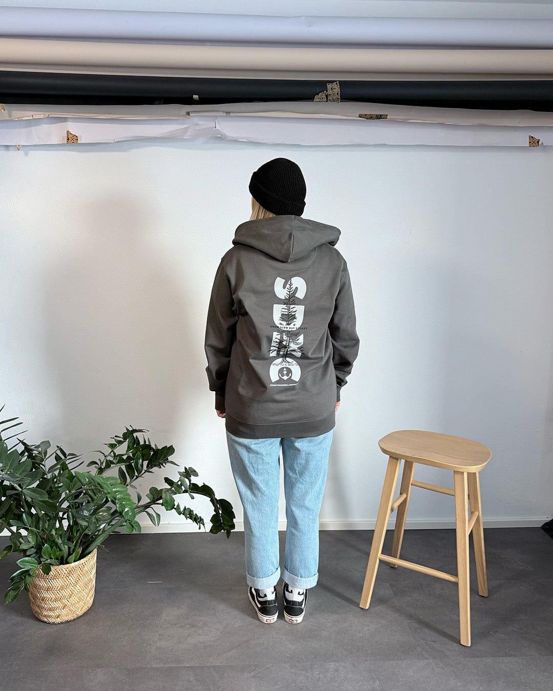 Grow Steady Organic Zip Hoodie - Anthracite