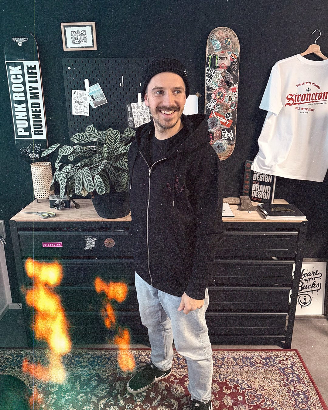 Stroncton Things Organic Zip Hoodie - Black