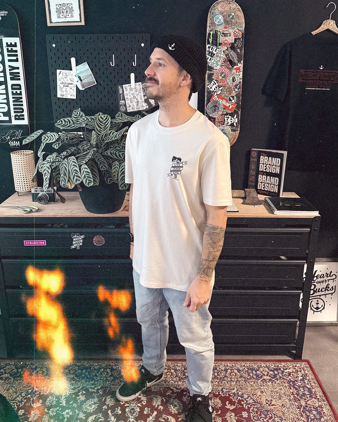 Live Learn Grow Organic T-Shirt - Vintage White