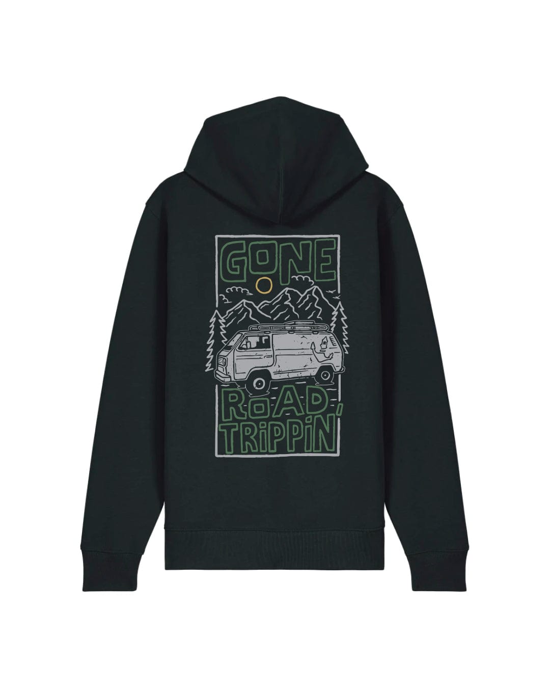 Road Trippin Organic Zip Hoodie - Black