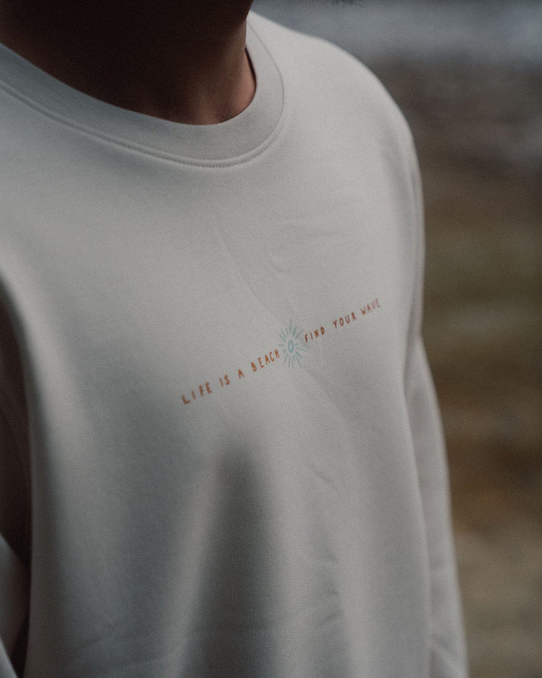 Wave Organic Crewneck - Vintage White