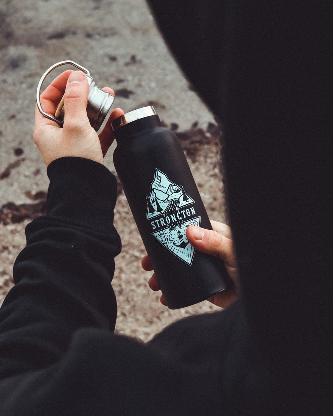 Flow Like A River Thermo Bottle (Black)